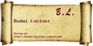 Budai Luciusz névjegykártya